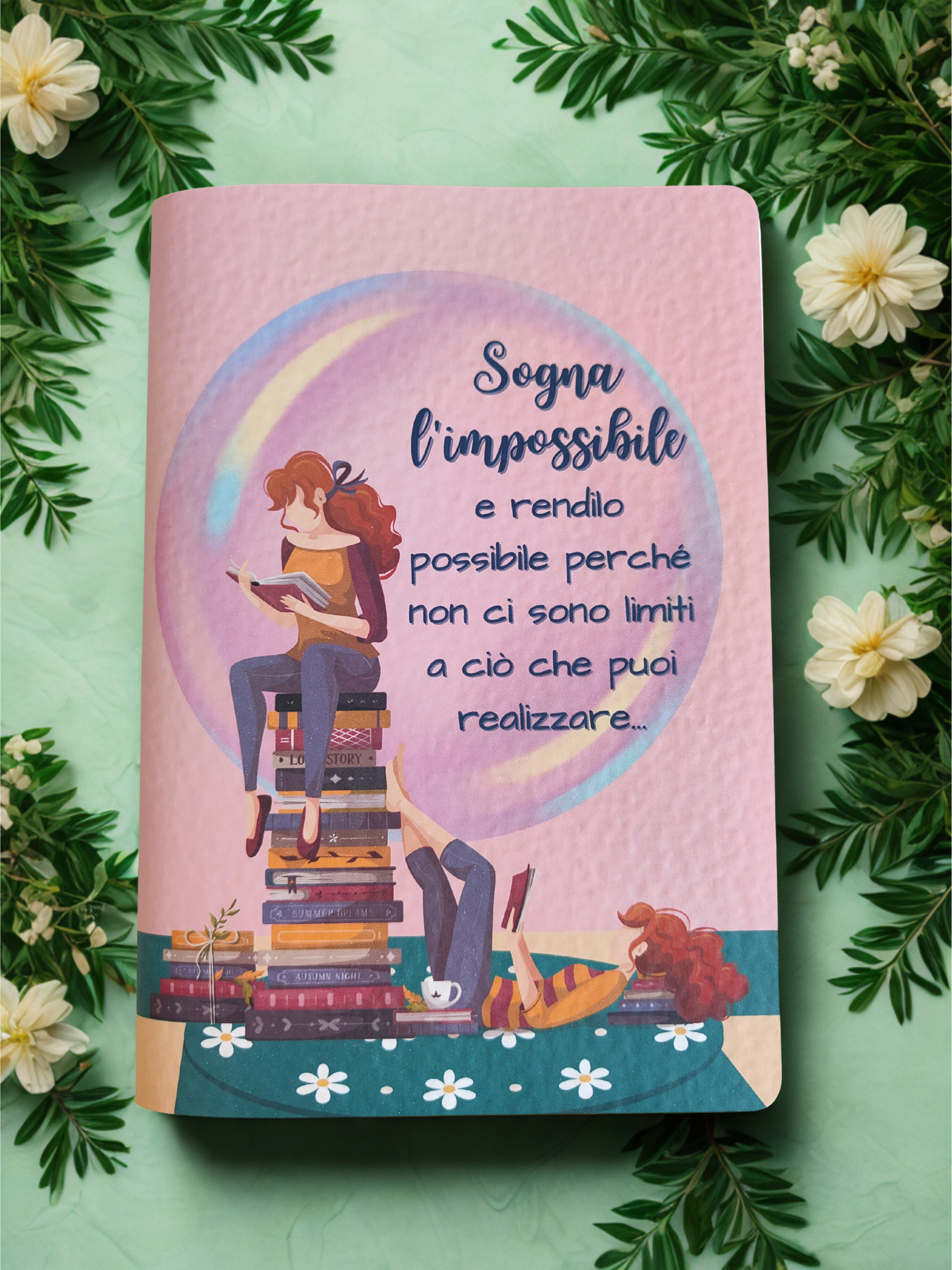 Quaderno artigianale illustrato "Rendilo possibile" - sogna in grande e realizza i tuoi desideri