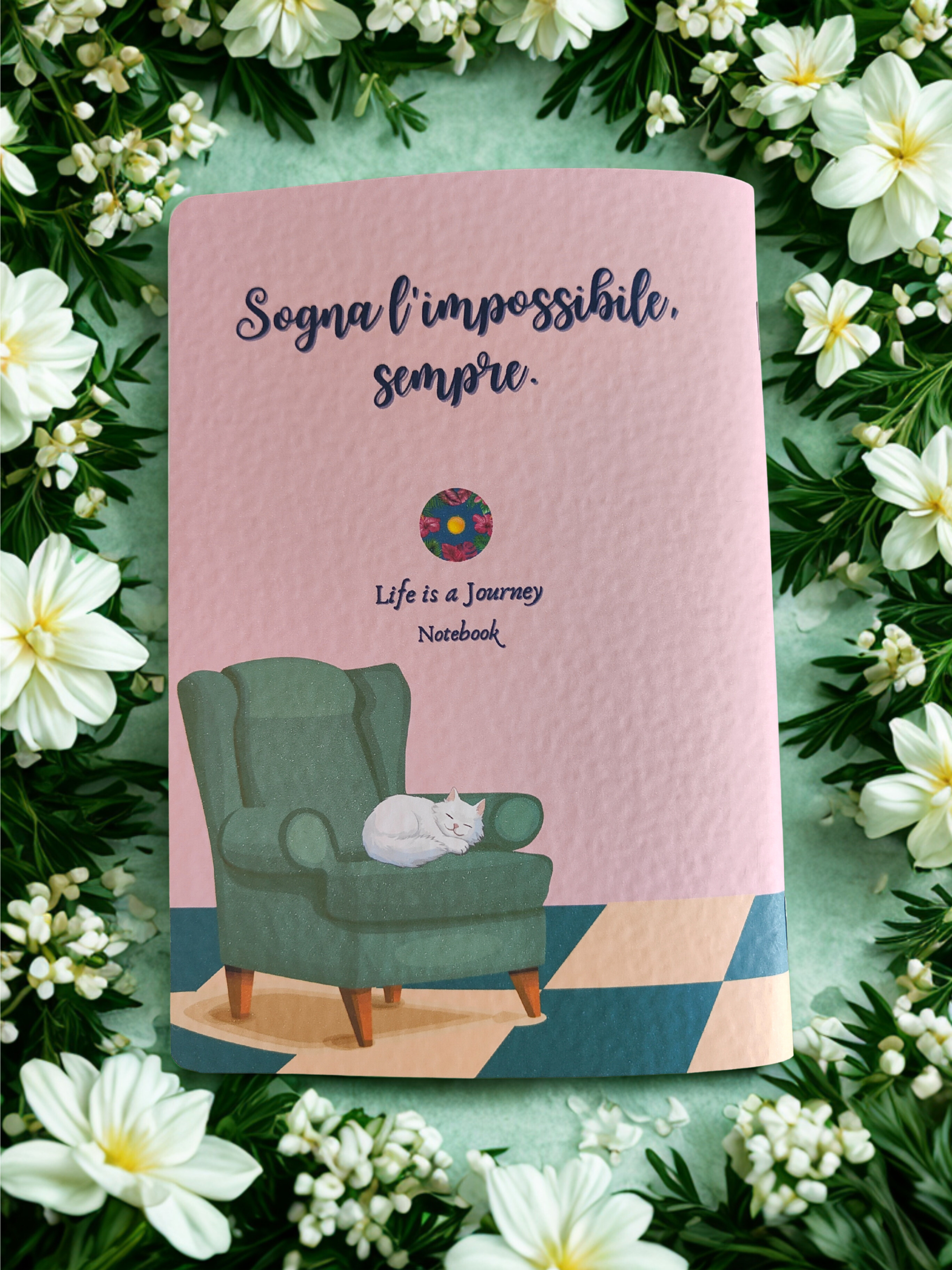 Quaderno artigianale illustrato "Rendilo possibile" - sogna in grande e realizza i tuoi desideri