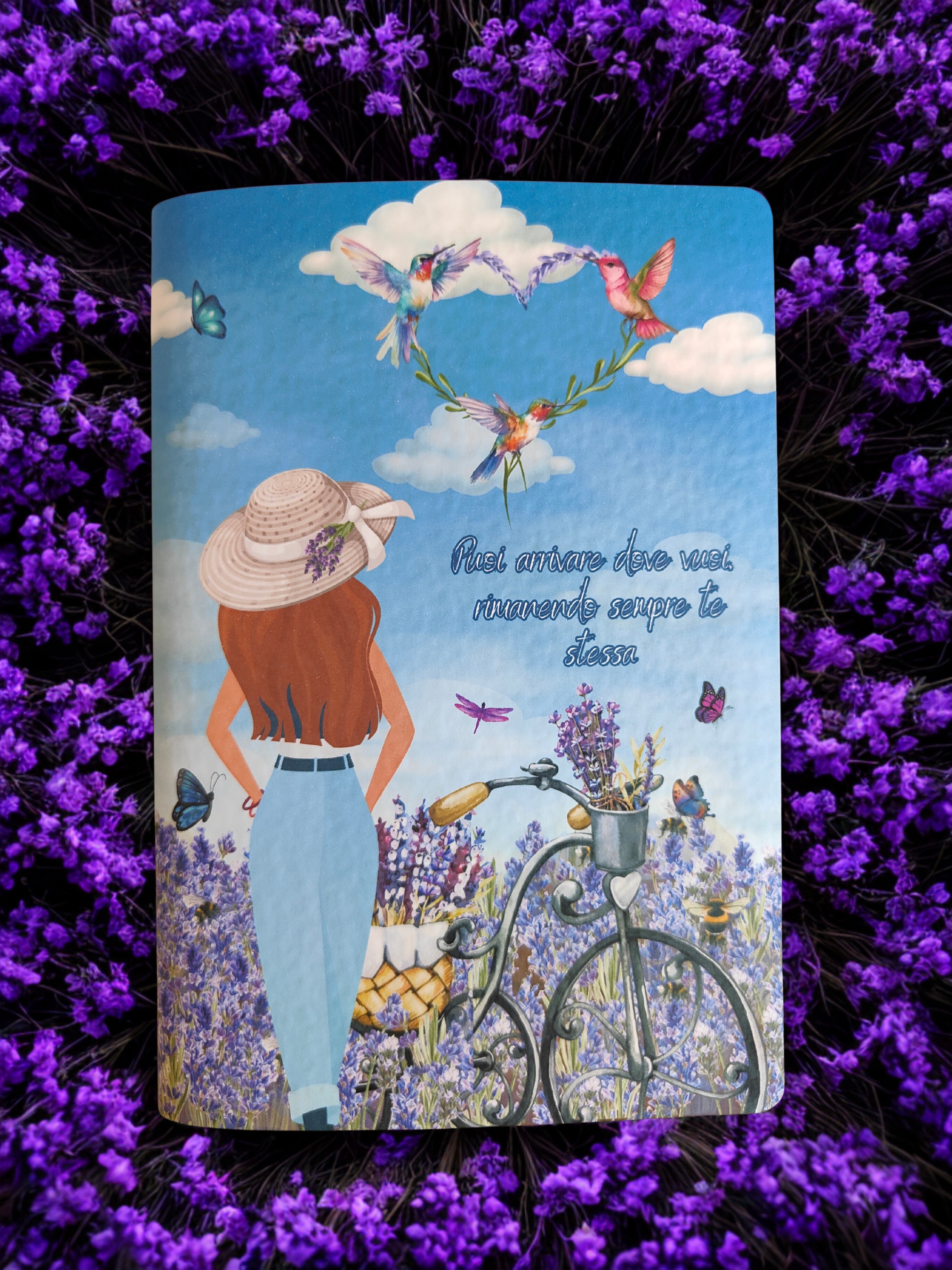 Quaderno artigianale illustrato "Un giorno in Provenza" - lavanda e sogni d'estate