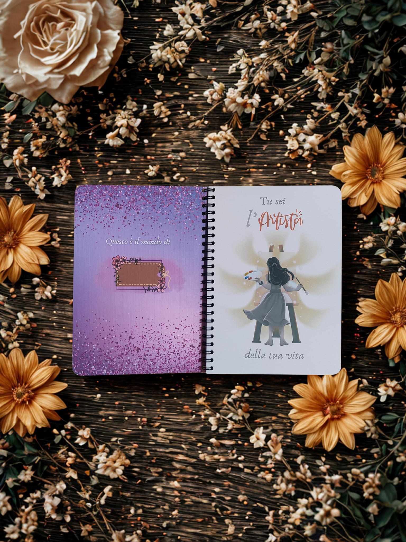 Quaderno artigianale illustrato "La magia di un sogno" - Journal mindfulness e idea regalo