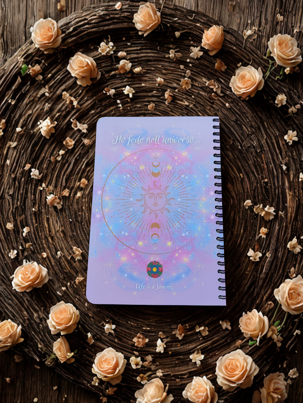 Quaderno artigianale illustrato spirituale "Mi fido dell'universo" - ispirazione, fiducia e mindfulness
