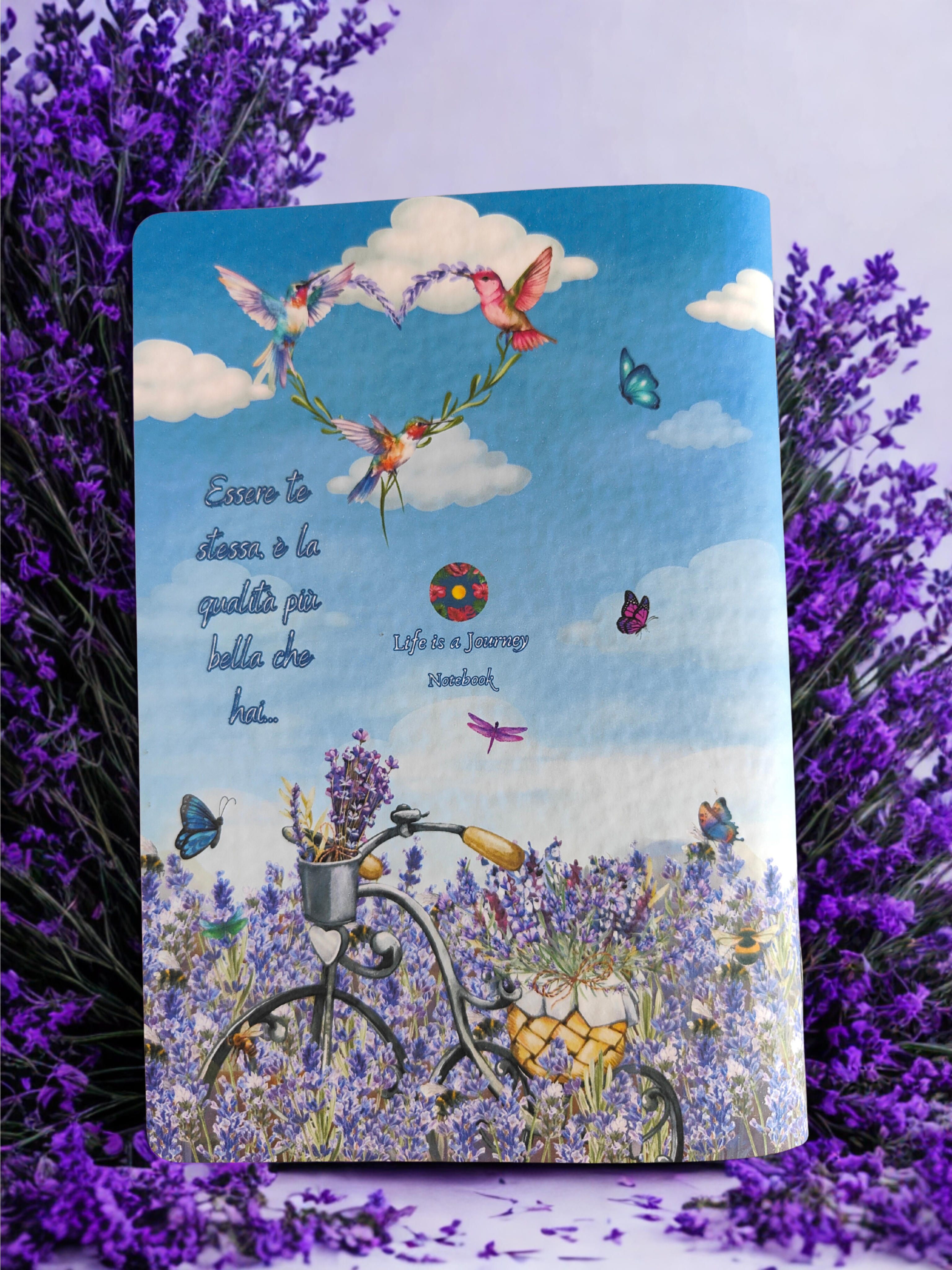 Quaderno artigianale illustrato "Un giorno in Provenza" - lavanda e sogni d'estate