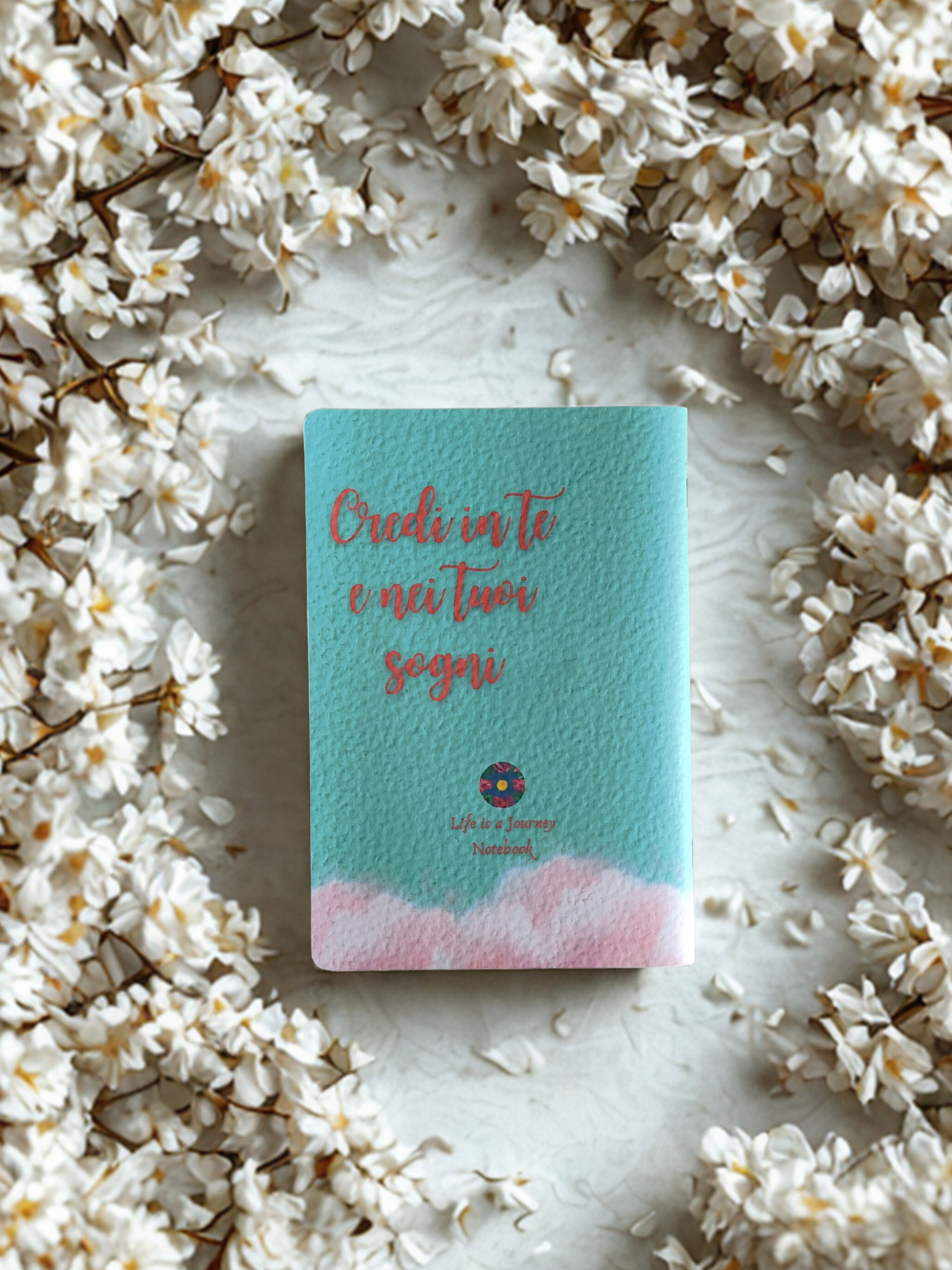 Quaderno artigianale illustrato "Una nuvola di sogni" - credi nei tuoi sogni e rendili realtà