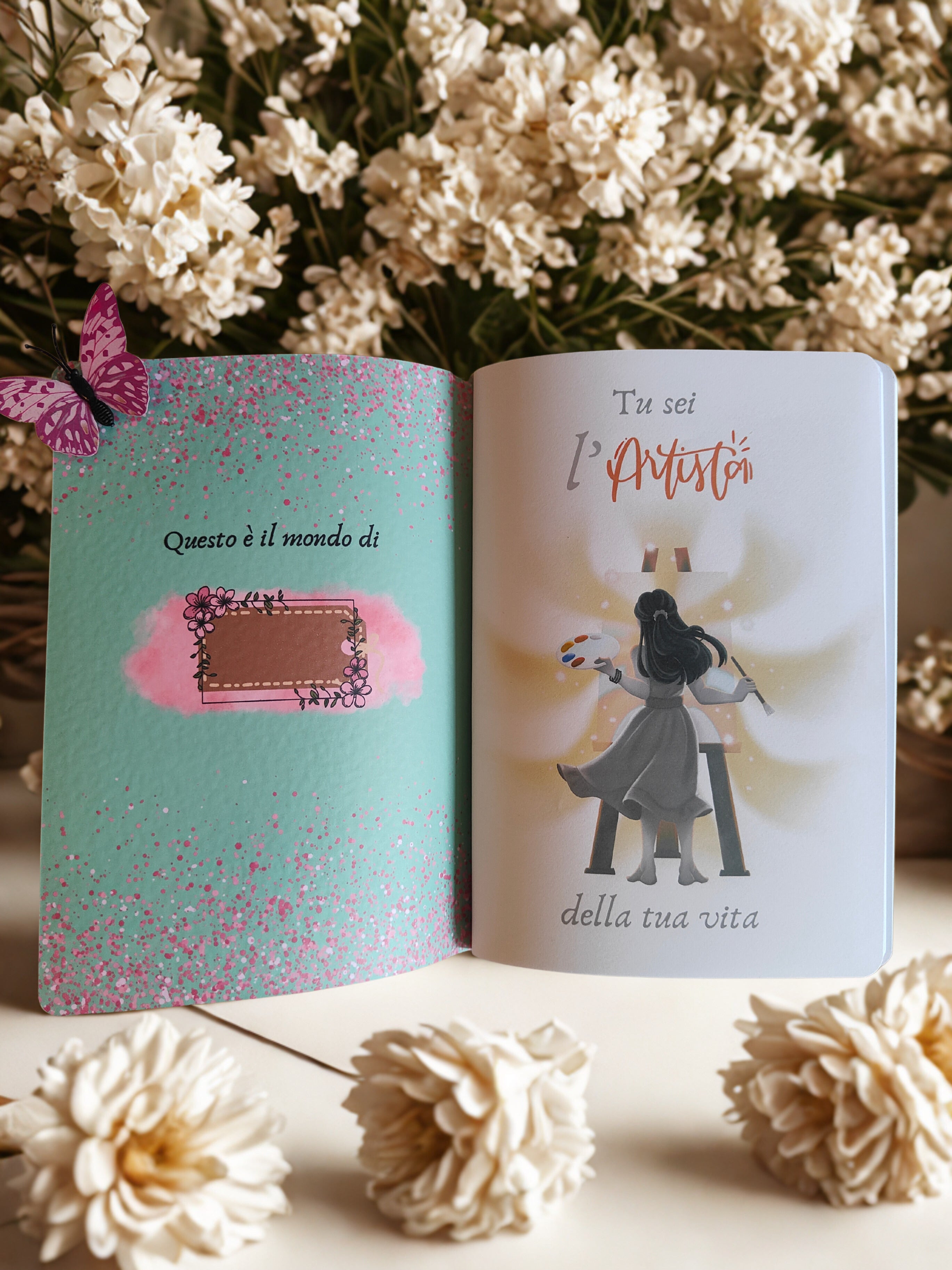 Quaderno artigianale illustrato "Una nuvola di sogni" - credi nei tuoi sogni e rendili realtà