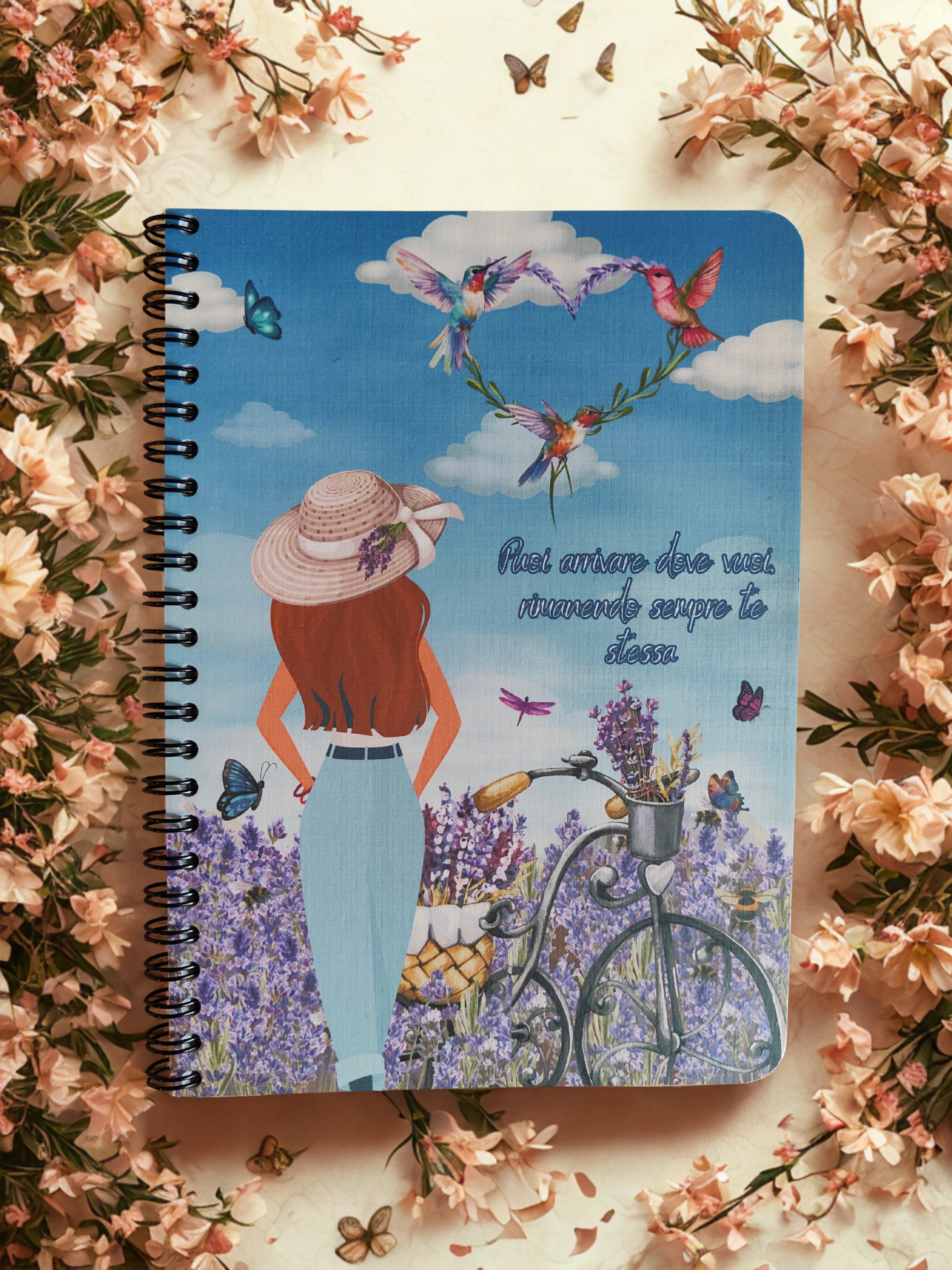 Quaderno artigianale illustrato "Un giorno in Provenza" - lavanda e sogni d'estate