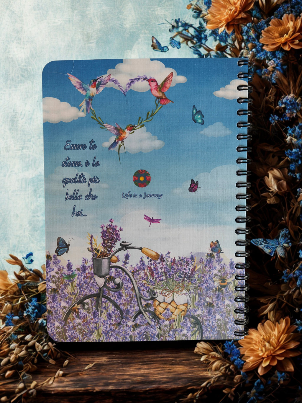 Quaderno artigianale illustrato "Un giorno in Provenza" - lavanda e sogni d'estate
