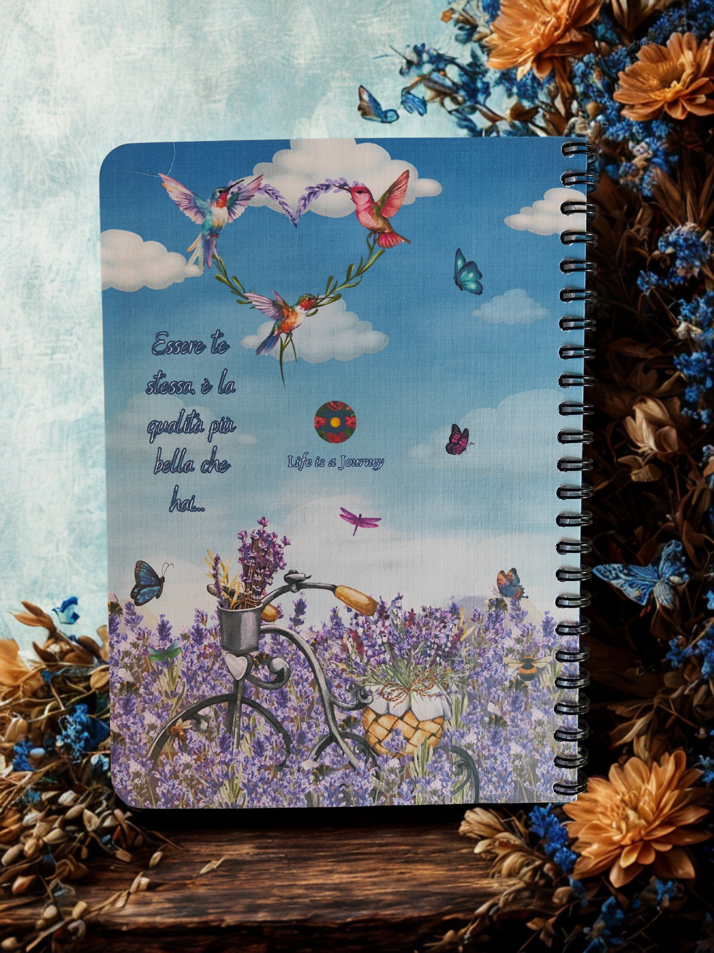 Quaderno artigianale illustrato "Un giorno in Provenza" - lavanda e sogni d'estate