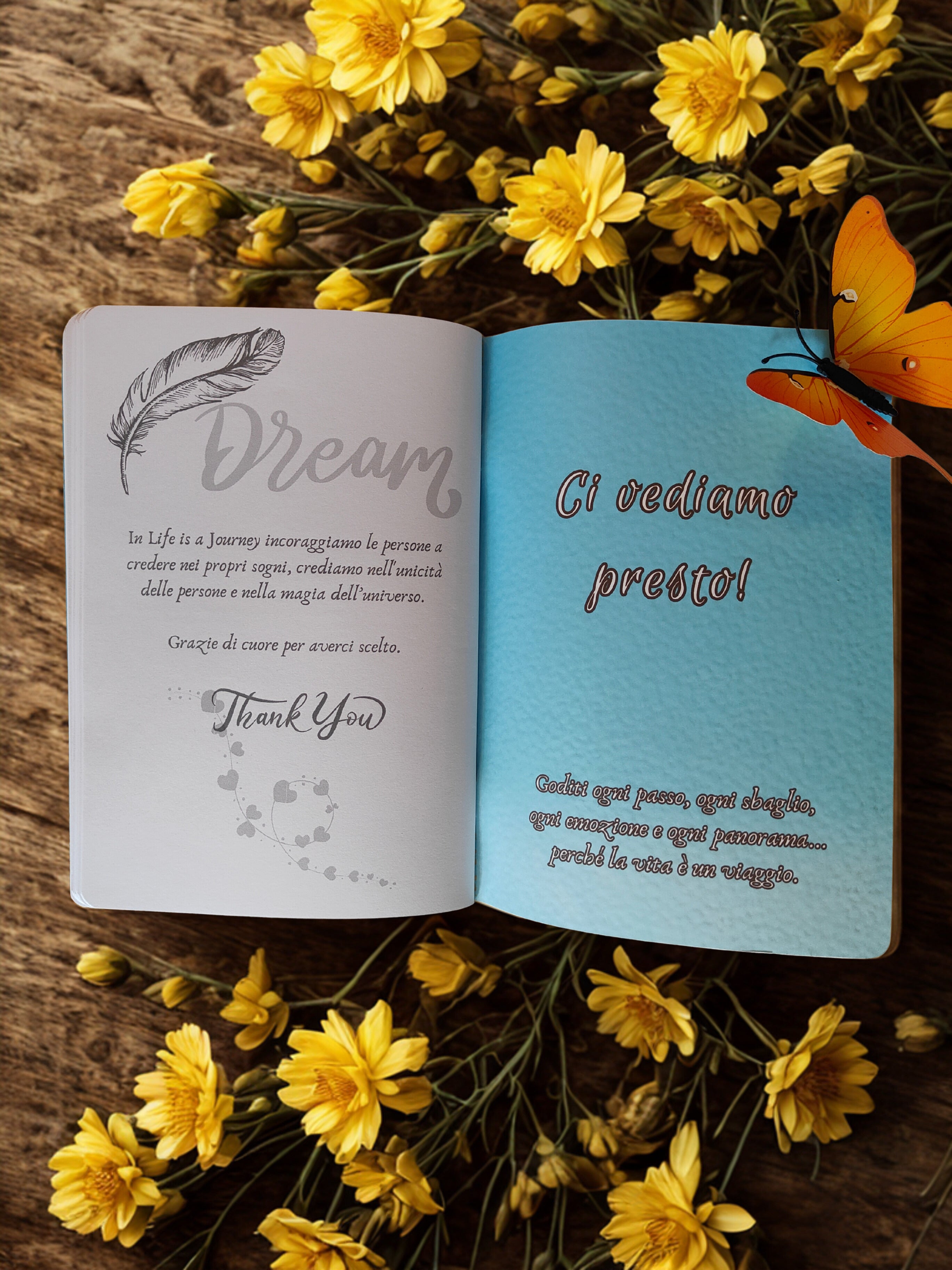 Quaderno artigianale illustrato "Segui il tuo sole" - lasciati guidare dalla tua luce