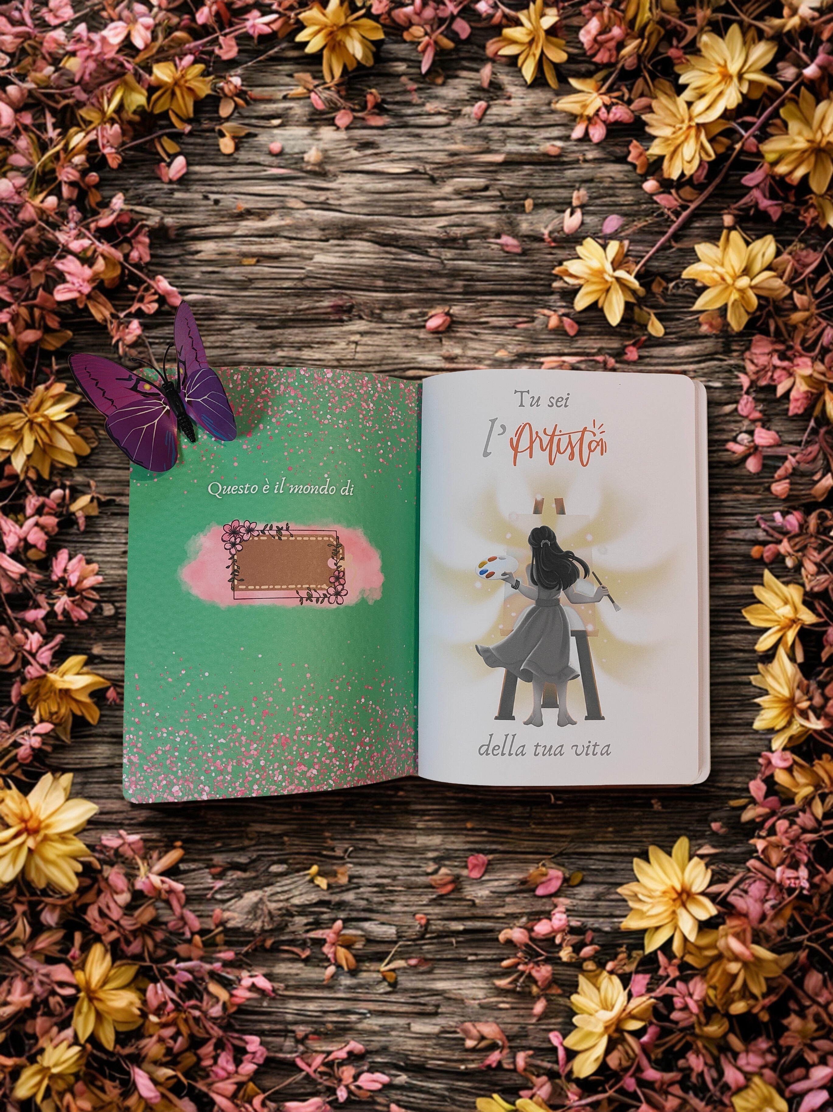 Quaderno artigianale illustrato "Una vita a colori" - energia, rinascita e armonia interiore