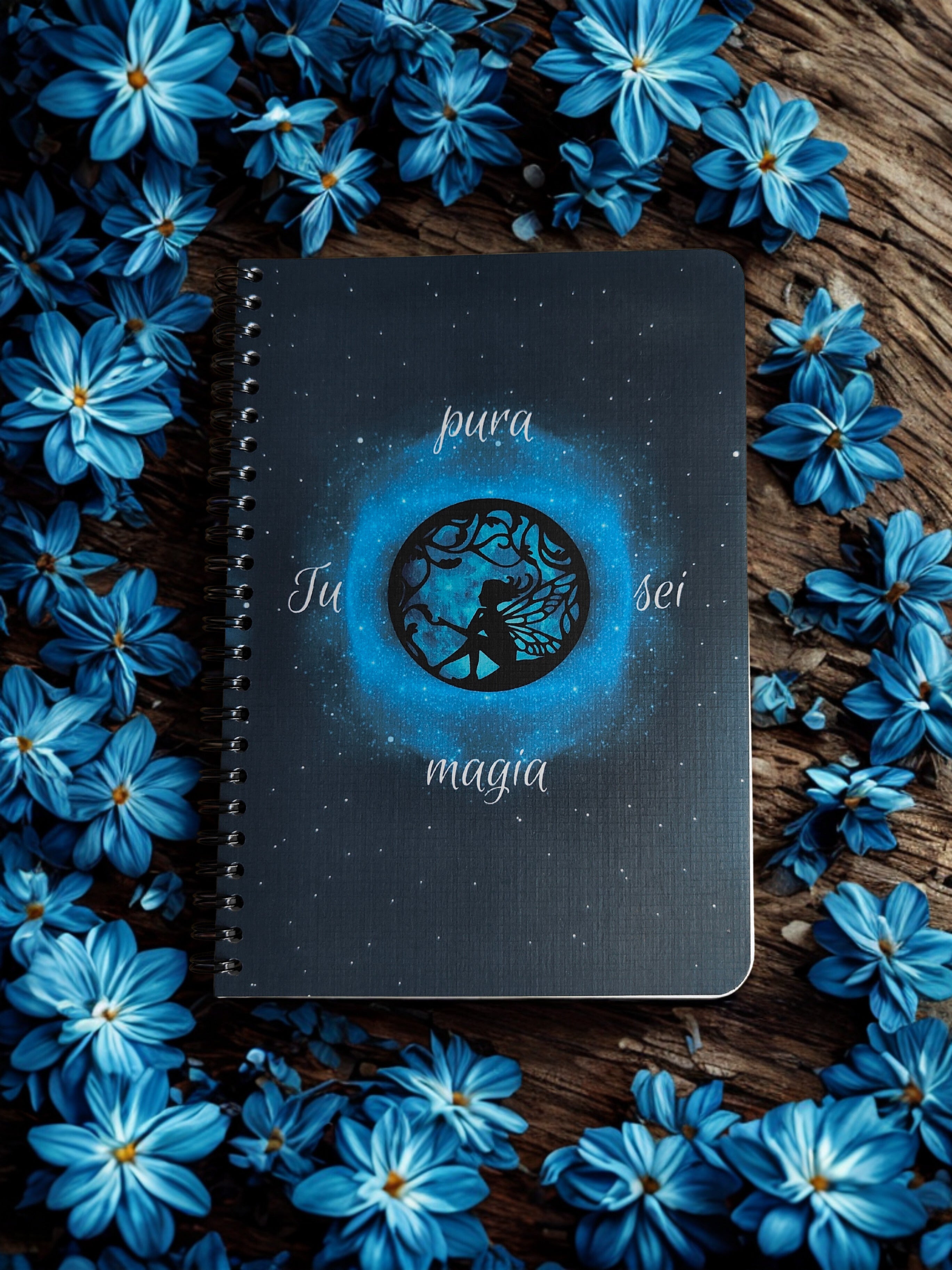 Quaderno artigianale illustrato "Energia cosmica" - magia, luna e potere interiore