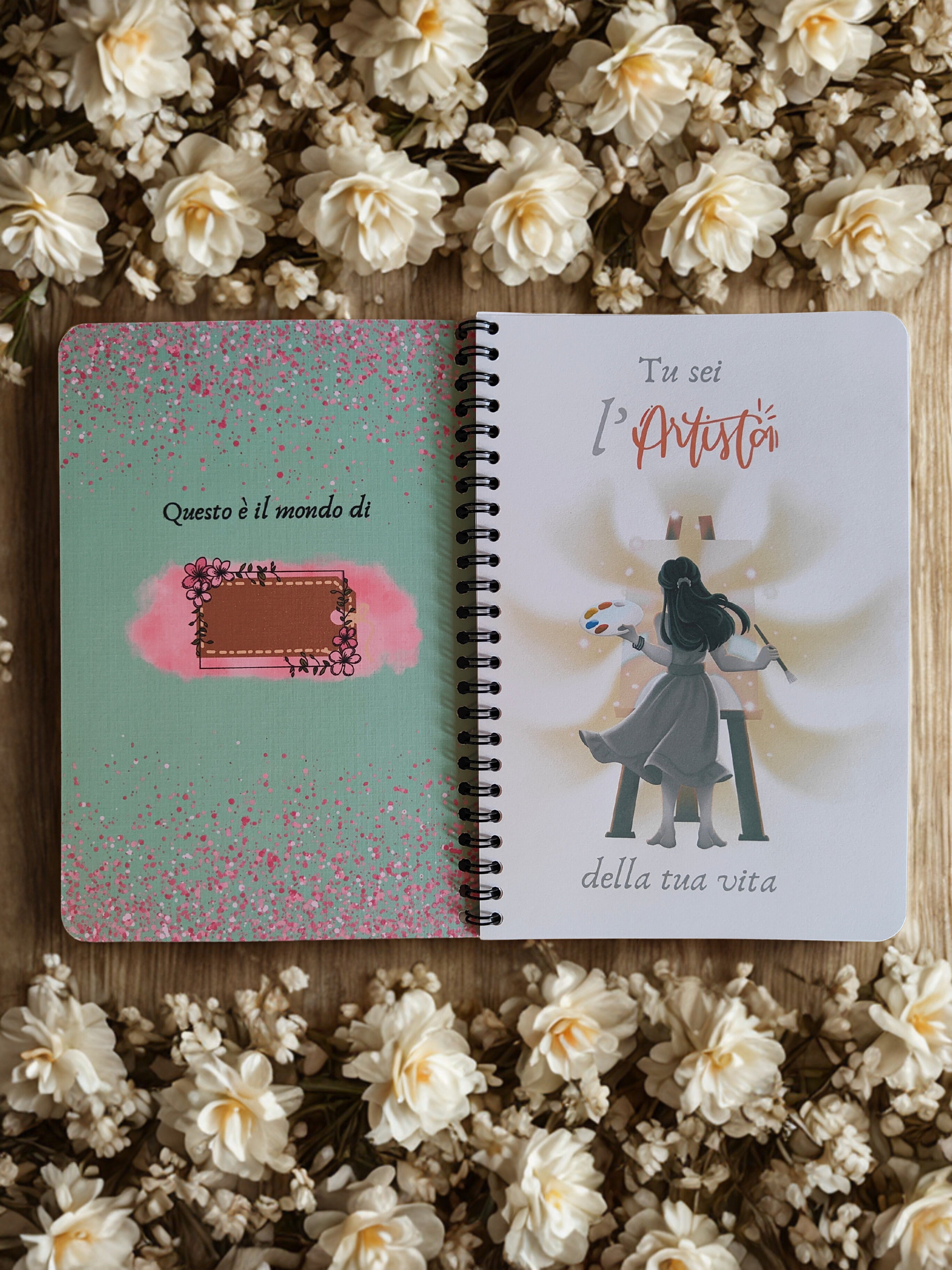 Quaderno artigianale illustrato "Una nuvola di sogni" - credi nei tuoi sogni e rendili realtà