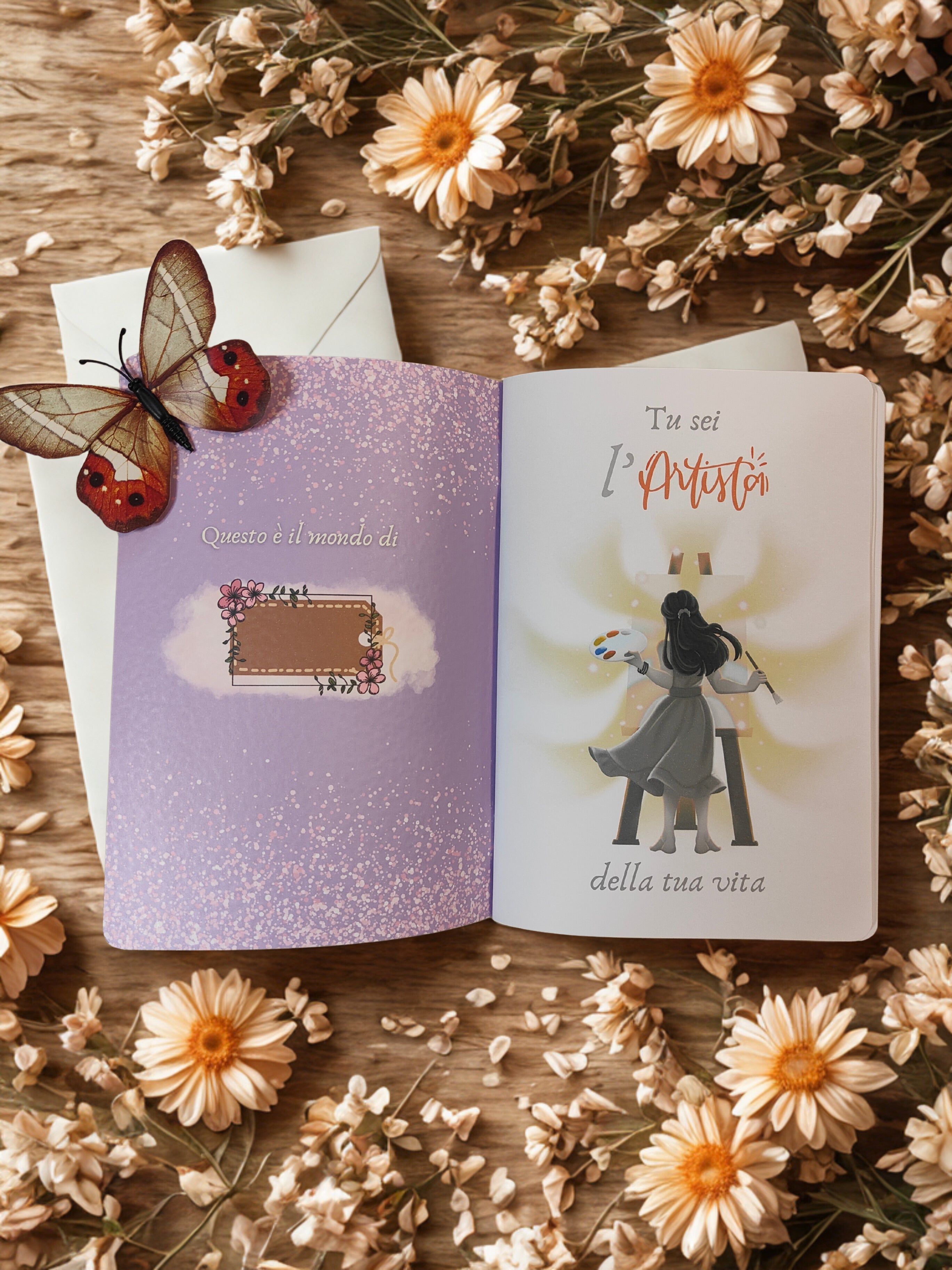 Quaderno artigianale illustrato spirituale "Mi fido dell'universo" - ispirazione, fiducia e mindfulness