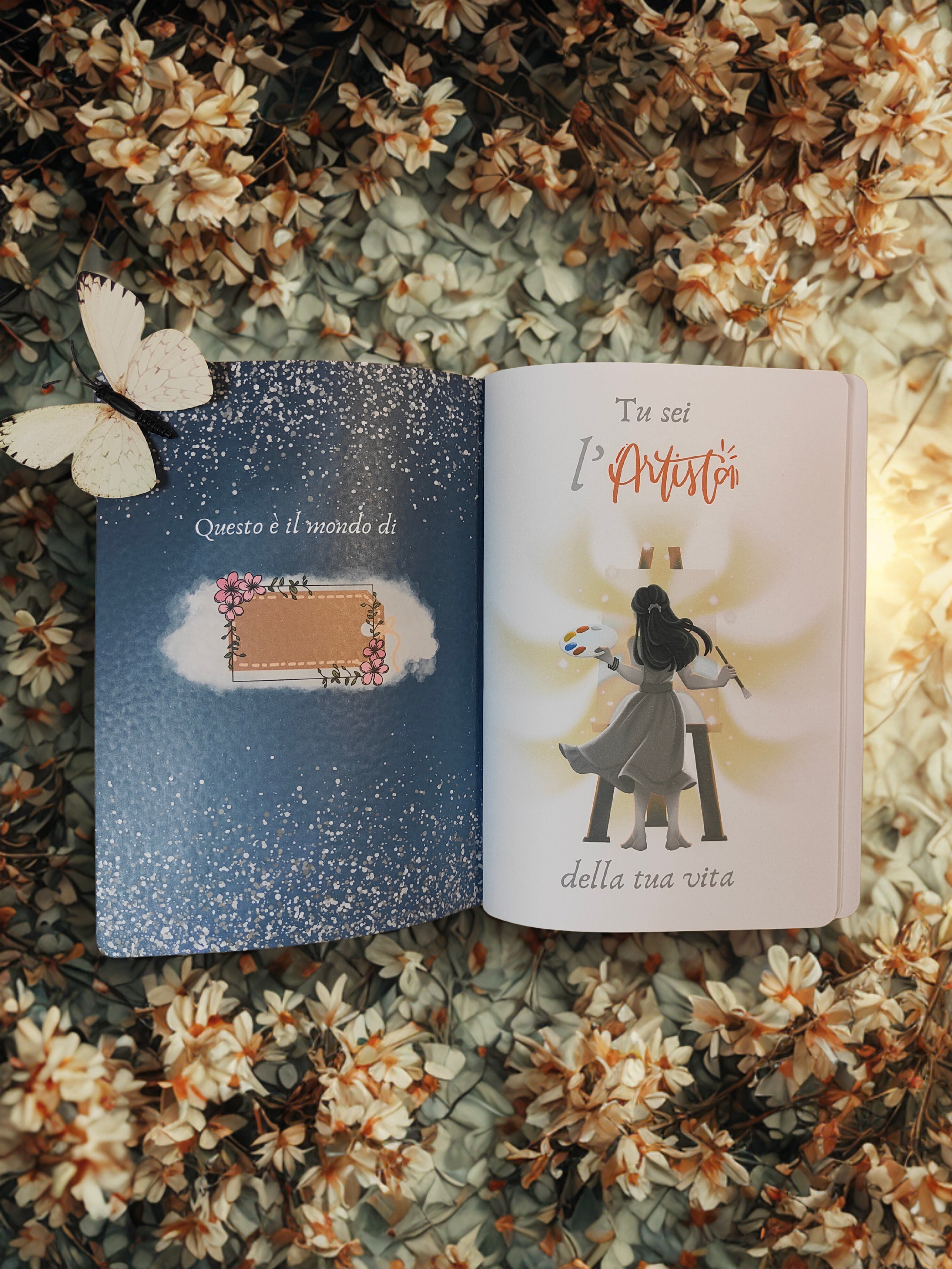 Quaderno artigianale illustrato "Lasciali volare" - sogni, libertà e leggerezza