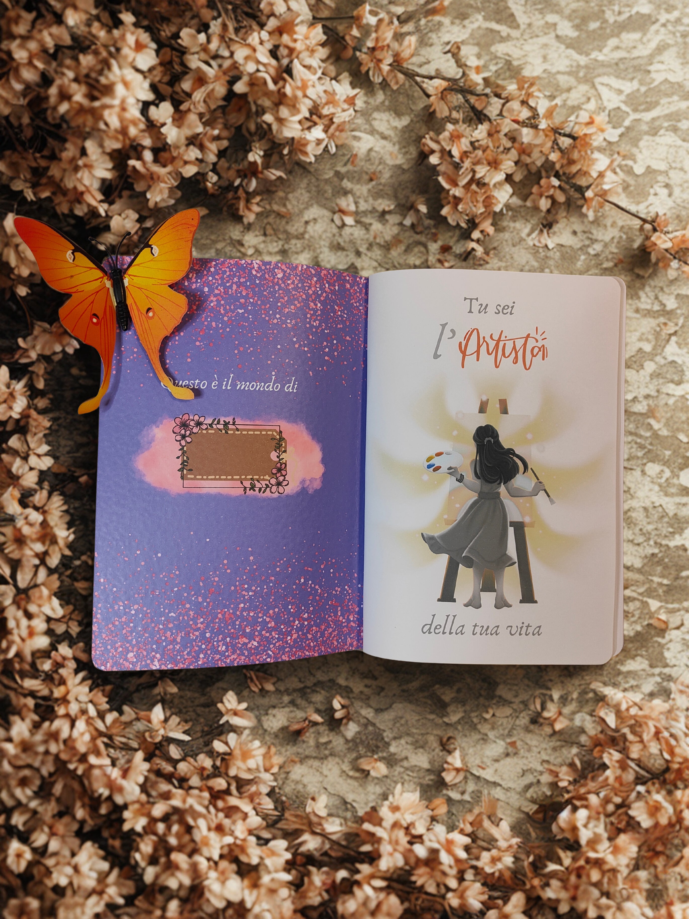 Quaderno artigianale illustrato "I colori della felicità" - energia positiva e gratitudine quotidiana