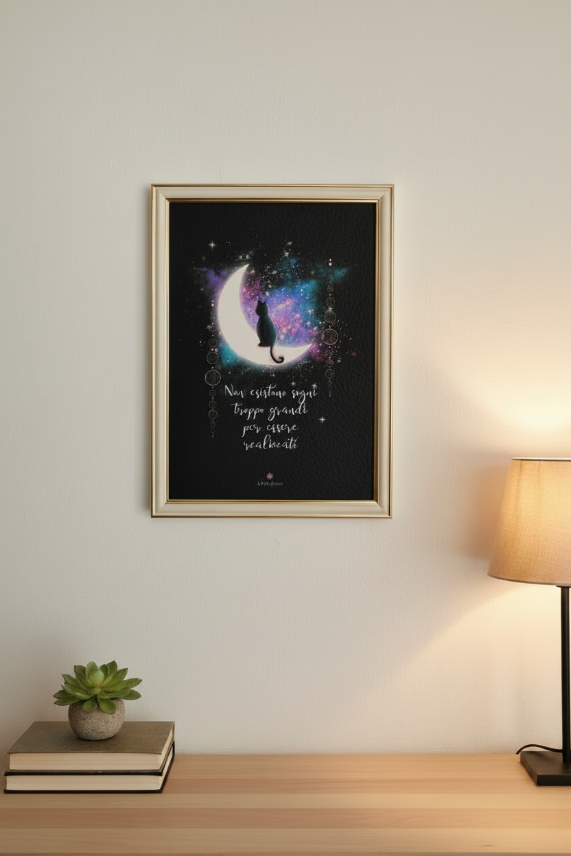Stampa illustrata "Oltre la luna"