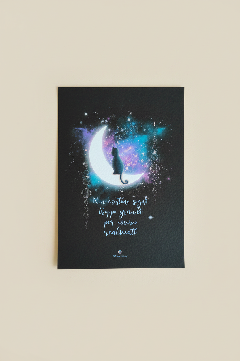 Stampa illustrata "Oltre la luna"